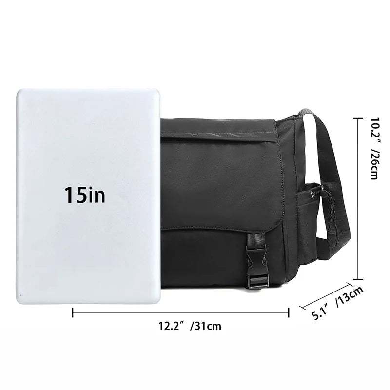 Men S Shoulder Bag Simple Buckle Large-Capacity Functional Shoulder Bag Men Women