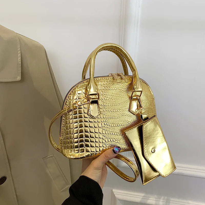 Crocodile Pattern Top Handle Tote Bag for Women