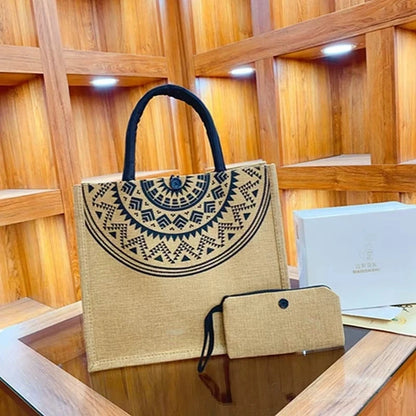 Sunflower Print Handbag & Coin Purse Set – 2-Piece Lightweight Tote