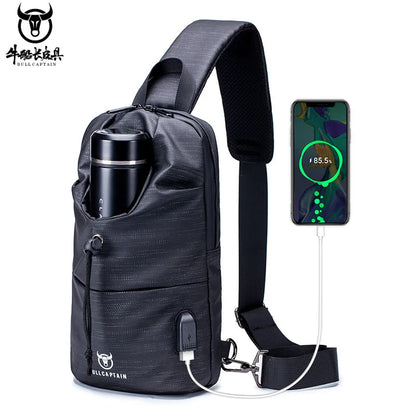 Oxford Cloth Wear-Resistant Kettle Chest Bag Men S Shoulder Crossbody Large Capacity Multi-Function
