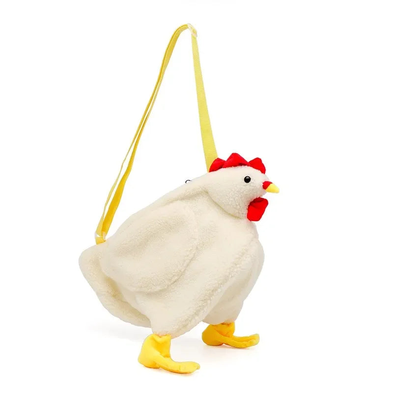 Cute Plush Chicken Crossbody Bag – Novelty Shoulder Bag for Women