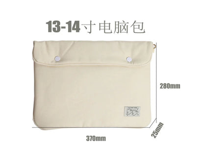 Solid Color Simple Student Storage Large Capacity Canvas Computer Female 14 13 Pro411 Ipad Tablet