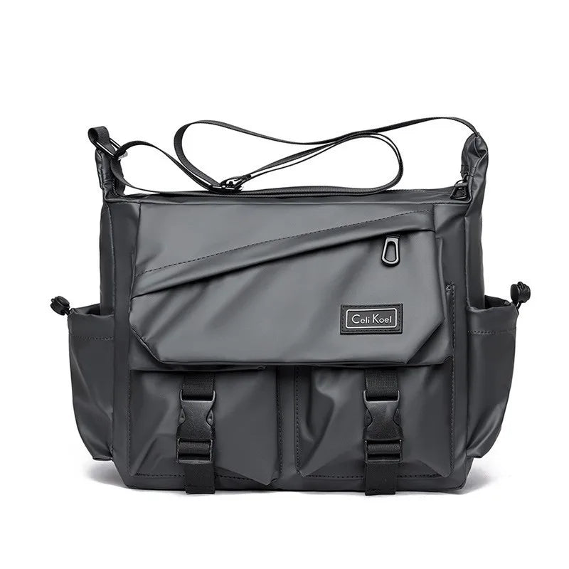 Men S Crossbody Bag Workwear-Style Single-Shoulder Bag Large-Capacity Double-Buckle Waterproof