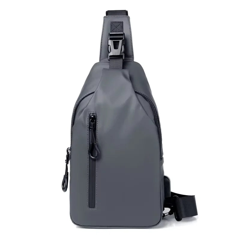 Homefish Lightweight Multifunctional Shoulder Crossbody Bag Usb Charging Large Capacity Chest Bag