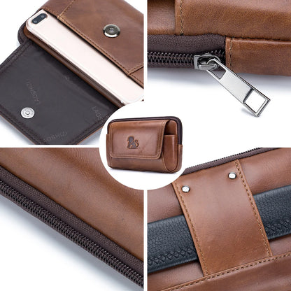 Genuine Leather Men S Waist Bag Cowhide Multifunctional Phone Bag