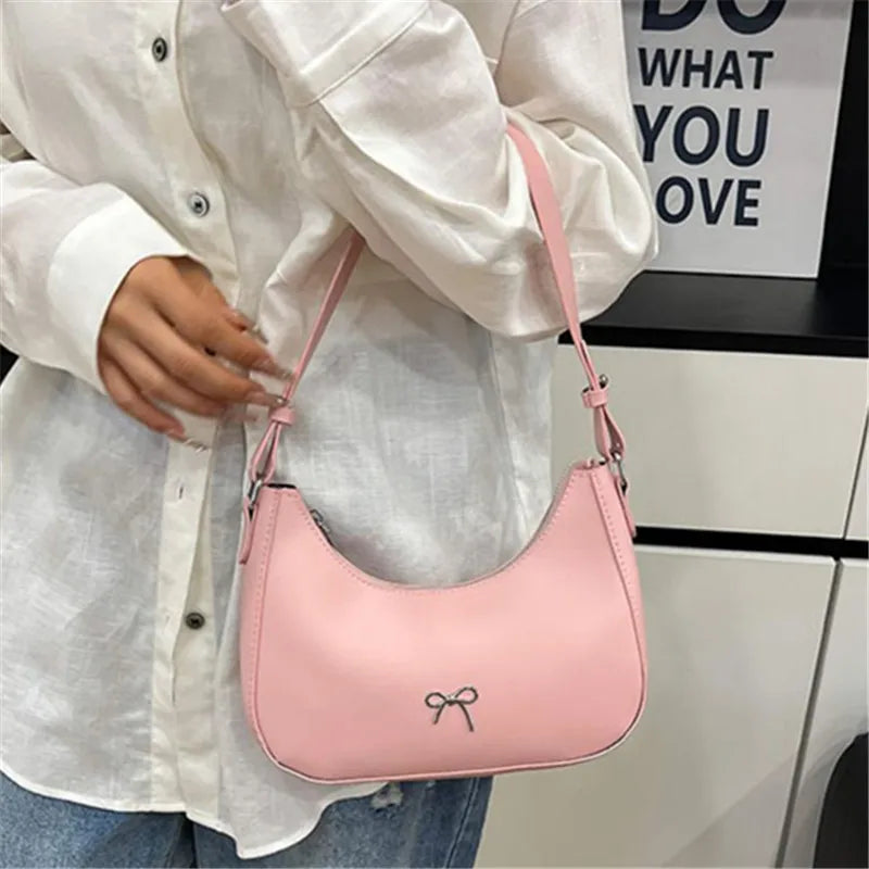 Bow-Detail Crossbody Bag – Women's Minimalist Shoulder Purse