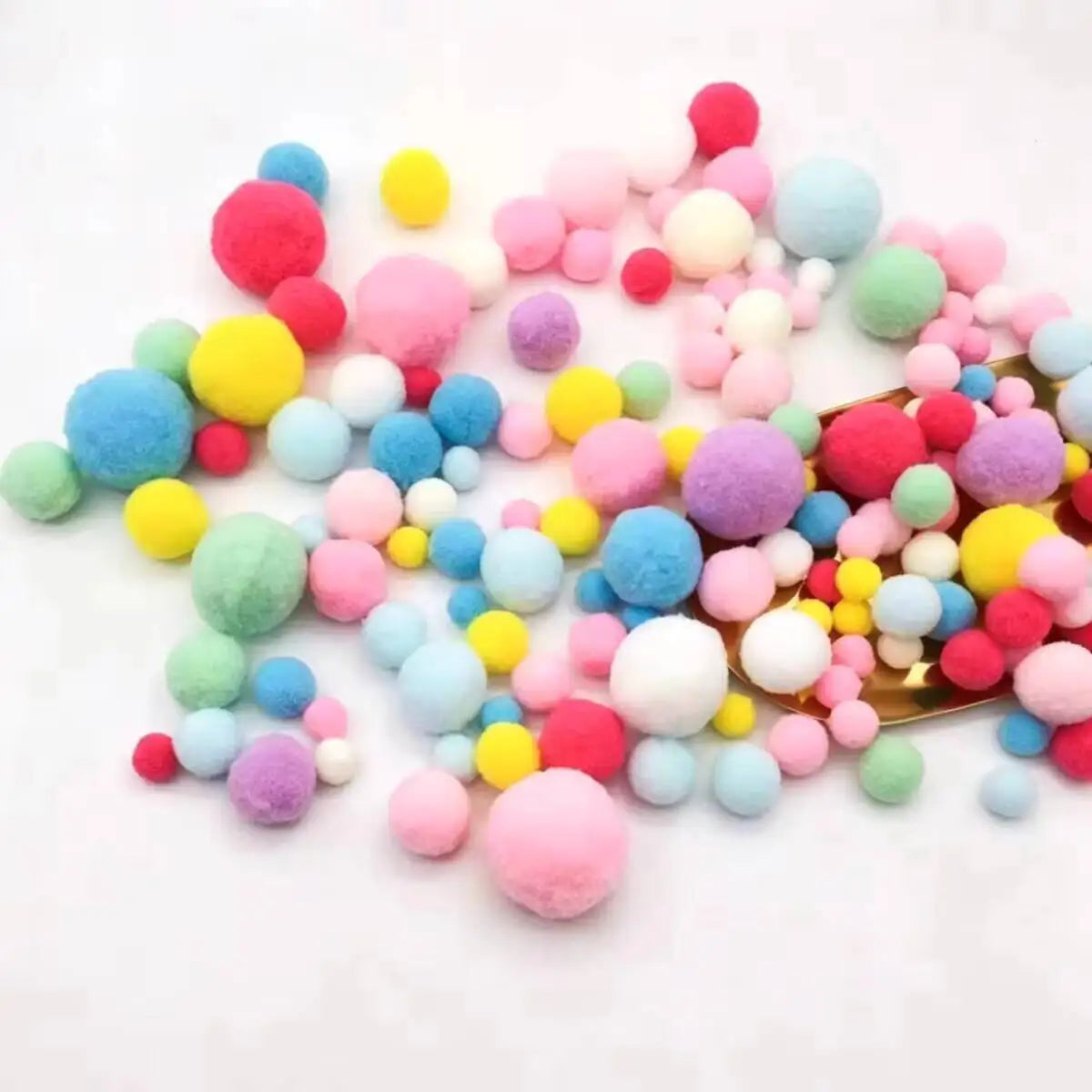 Pom Pom Balls Mixed Set – 60Pcs Fluffy DIY Craft & Ita Bag Decor