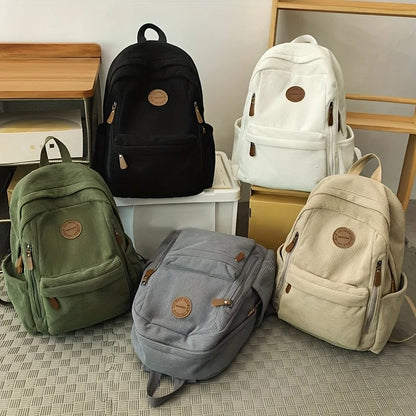 Women's Corduroy Backpack – Large Capacity Casual Daypack