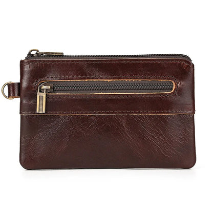 High-Grade Real Leather Coin Purse Card Bag Men Women Casual Pocket Square Thin