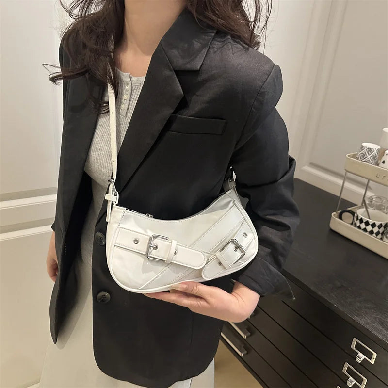 Y2K Vintage PU Leather Crossbody Bag – Women's Mini Shoulder Clutch