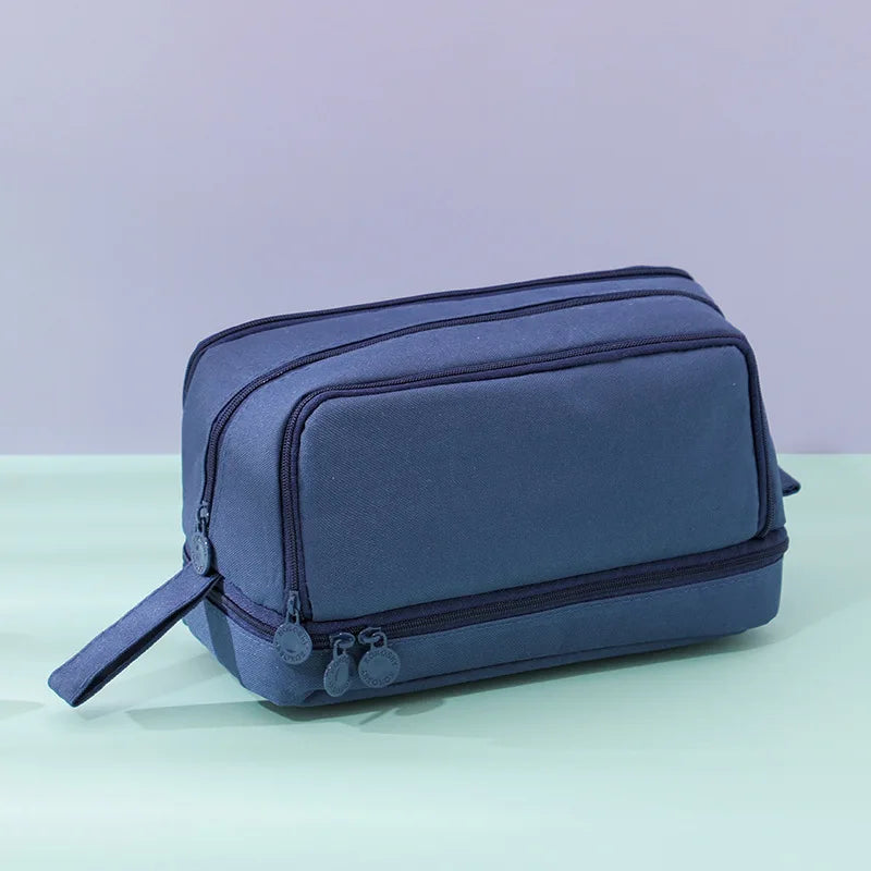 Large Capacity Pencil Case – Multi-Layer Stationery Pouch with Mesh Pockets