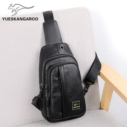 Men S Crossbody Bag Multi-Layer Large Capacity Waterproof Single Shoulder Diagonal Cross Backpack