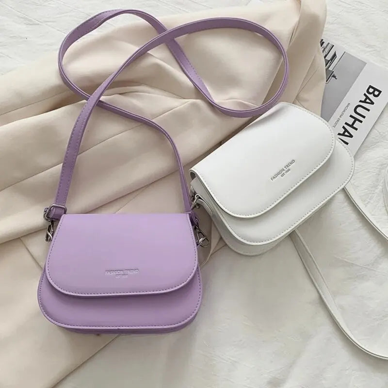 Women S Crossbody Bag Solid Color Fashionable Flipped Retro Casual Simple