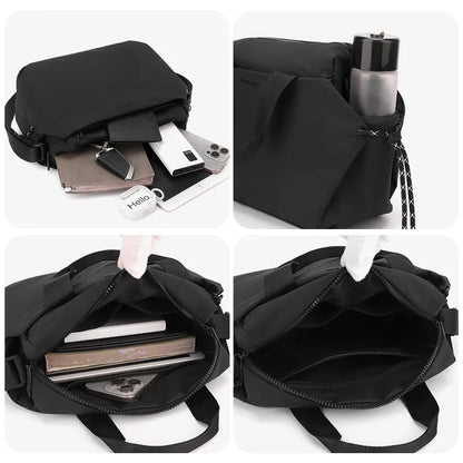 Simple Large-Capacity Men S Crossbody Bag Lightweight Nylon Fabric Commuting Waterproof Women S