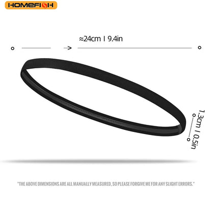 Homefish 2pcs Elastic Silicone Sport Headband Anti Slip Lightweight Hairband Men Women Fitness Gym
