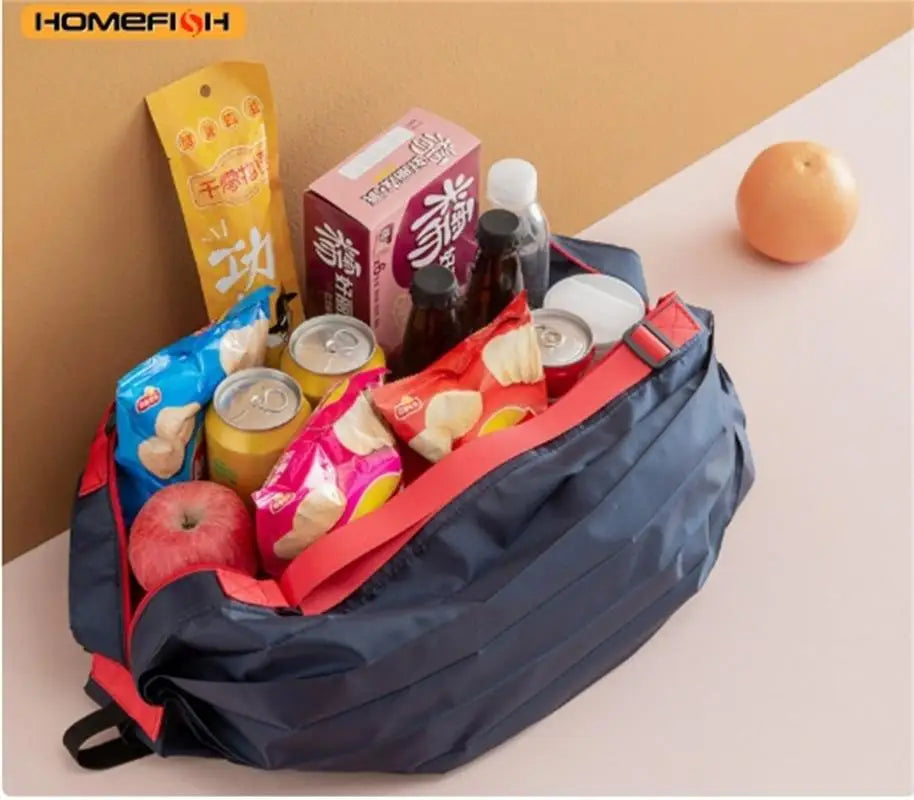 Homefish Large Foldable Shopping Bag Reusable Eco Grocery Package Beach Toy Storage Bags Shoulder