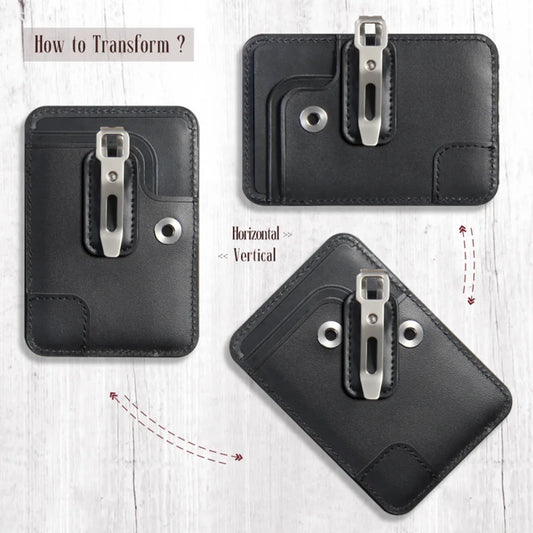 Genuine Pickup Truck Bag Multi-Functional Crazy Horse Leather Employee Id Card Bus Student Access