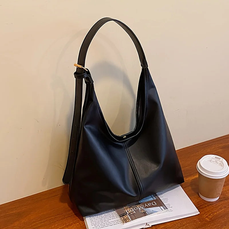 Vintage Hobo Shoulder Bag – Soft Leather Tote for Women