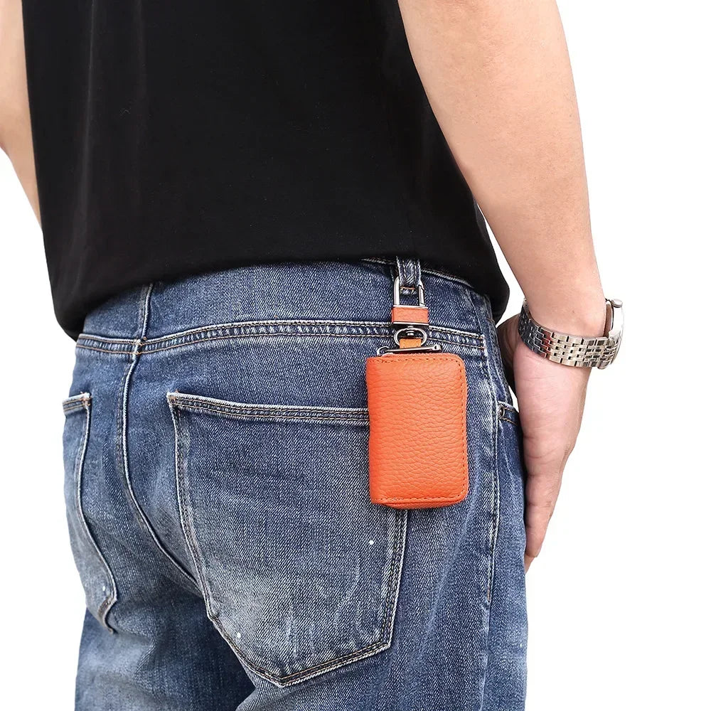 Car Key Bag Men S Mini Women Leather Zipper Compact Simple Premium Storage
