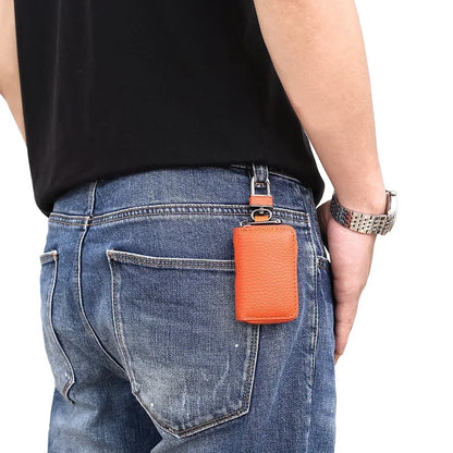 Car Key Bag Men S Mini Women Leather Zipper Compact Simple Premium Storage