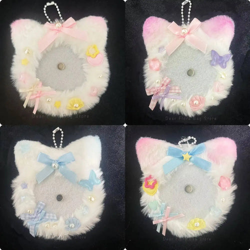 Plush Cat Ear Itabag Badge Stand – Handmade Anime Pin Holder