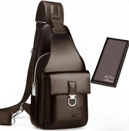 Men S Single Shoulder Cross-Body Bag Business Casual Leather Feeling Waterproof Wear-Resistant
