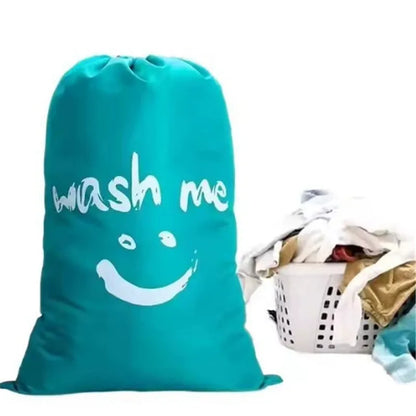 Drawstring Laundry Bag – Wash Me Smiley Face Design