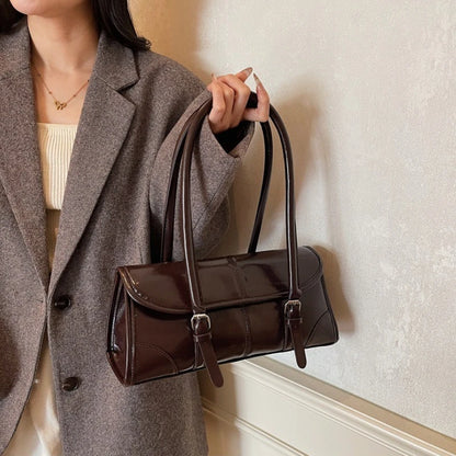 Retro Oil Wax Leather Shoulder Bag for Women