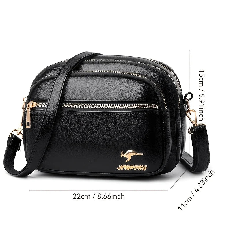 Multi-Layer Crossbody Bag for Women – Leather Shoulder Purse