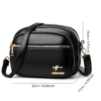 Multi-Layer Crossbody Bag for Women – Leather Shoulder Purse