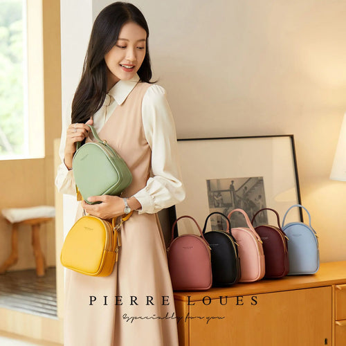 Women solid color casual bag simple large capacity multifunctional small backpack