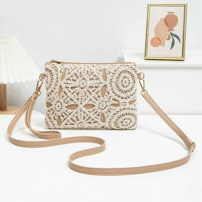 Crochet Crossbody Bag – Mini Hollow Weave Wrist & Shoulder Purse
