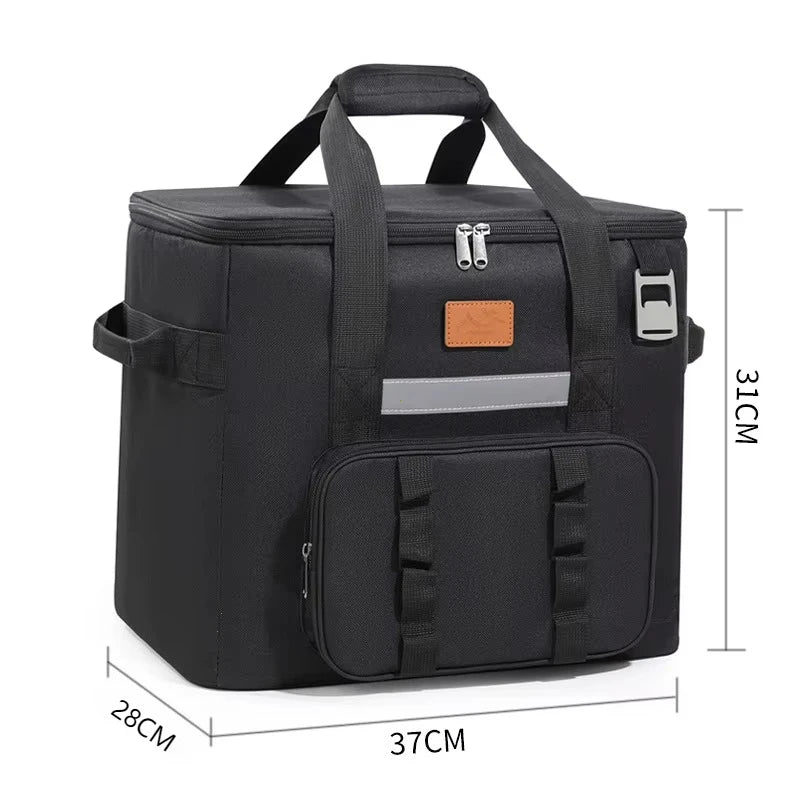 32l Thermal Food Carrier Bag Women Large Insulated Cooler Tote Zipper Portable Leakproof Picnic
