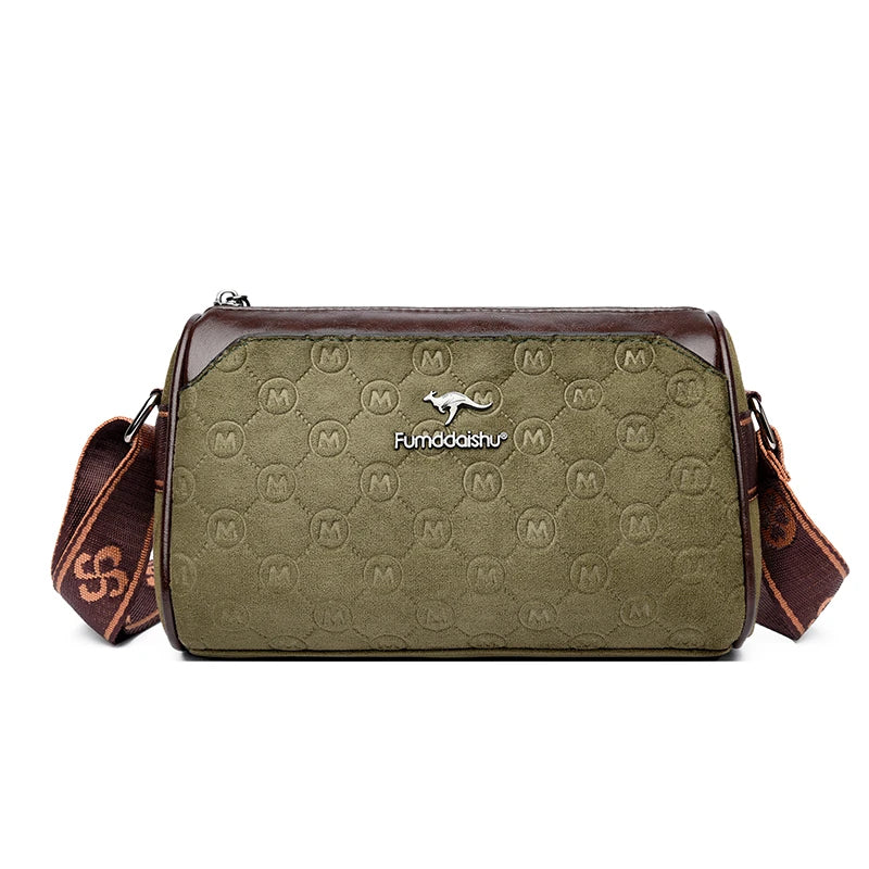 Luxury Monogram Crossbody Bag for Women – PU Leather Shoulder Messenger Bag