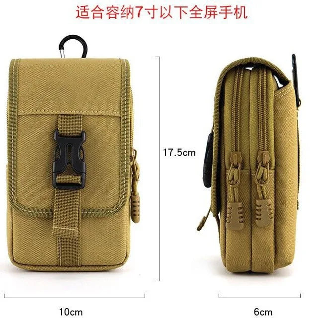 7-Inch Mobile Phone Waist Bag Wear-Resistant Oxford Fabric Belt Waist Bag Waist Hanging Bag Mobile