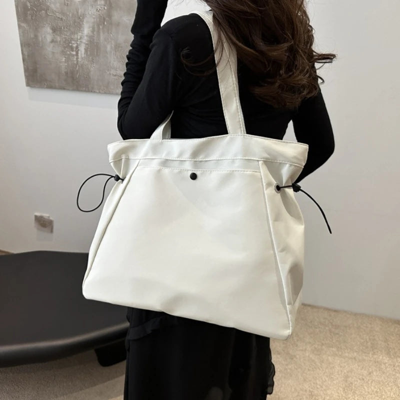 Canvas Drawstring Tote Bag – Large Capacity Casual Shoulder Bag