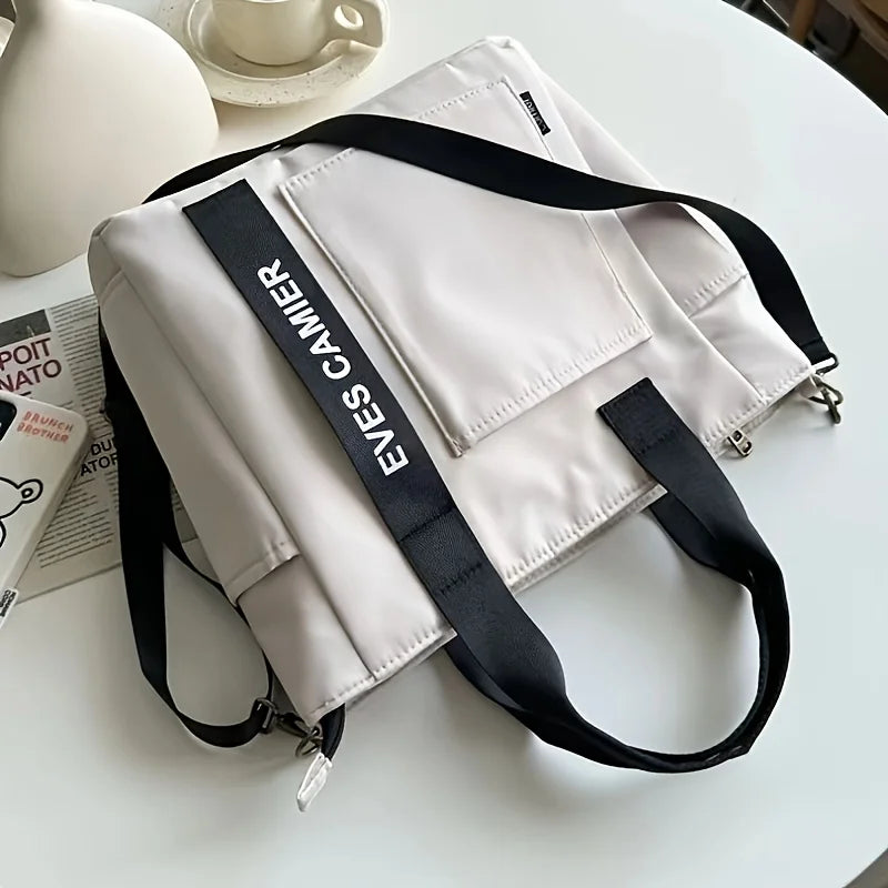 Canvas Tote Bag with Shoulder Strap – Women's Messenger Handbag