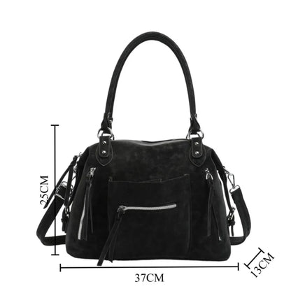 Large Capacity Suede Crossbody Shoulder Bag for Women