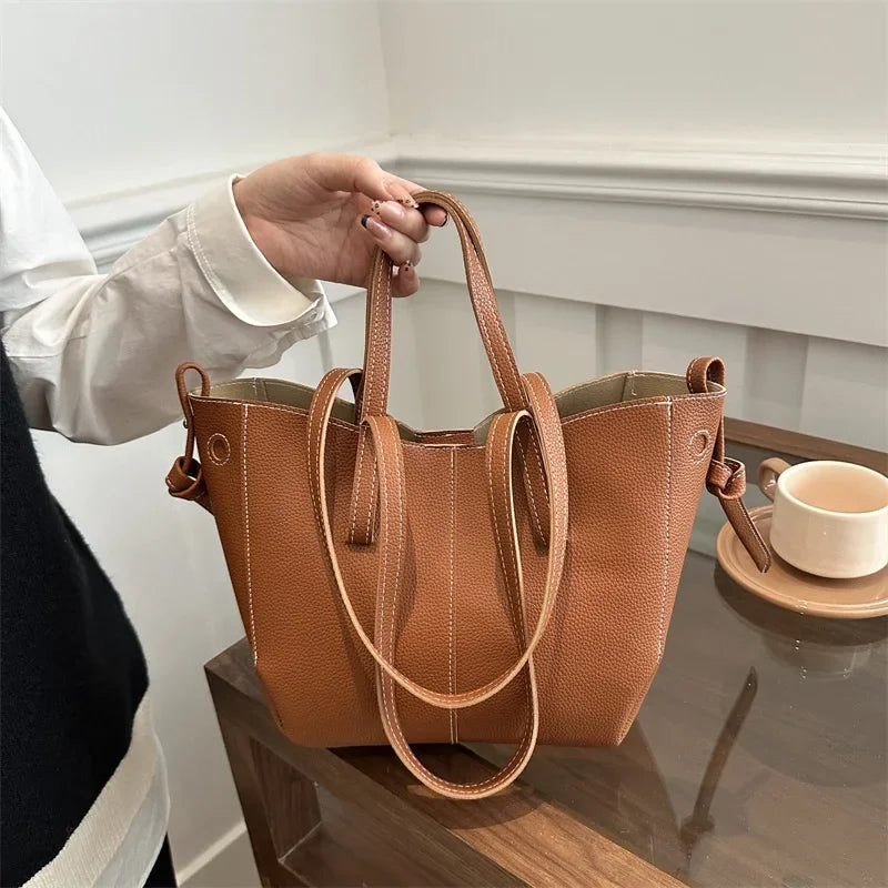 PU Leather Wing Tote Bag – Large Capacity Women's Shoulder Bag