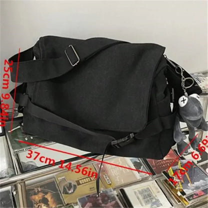 Canvas Crossbody Bag for Men – Large Capacity Messenger Shoulder Bag