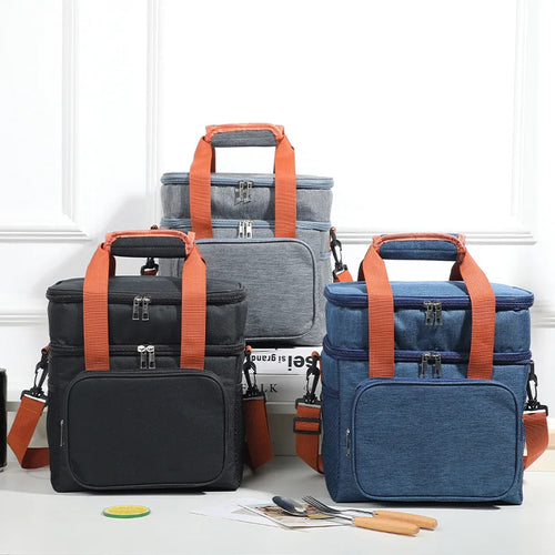 Homefish Fashionable European American Style Crossbody Insulated Lunch Bag Large Capacity Thickened