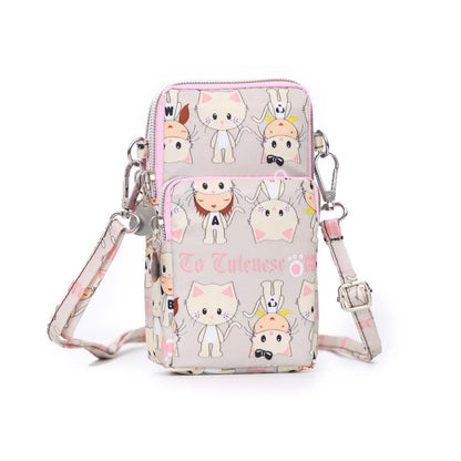 Nylon Shoulder Crossbody Phone Bag Women Sports Running Multi Layer Zipper Pouch Armband Bag