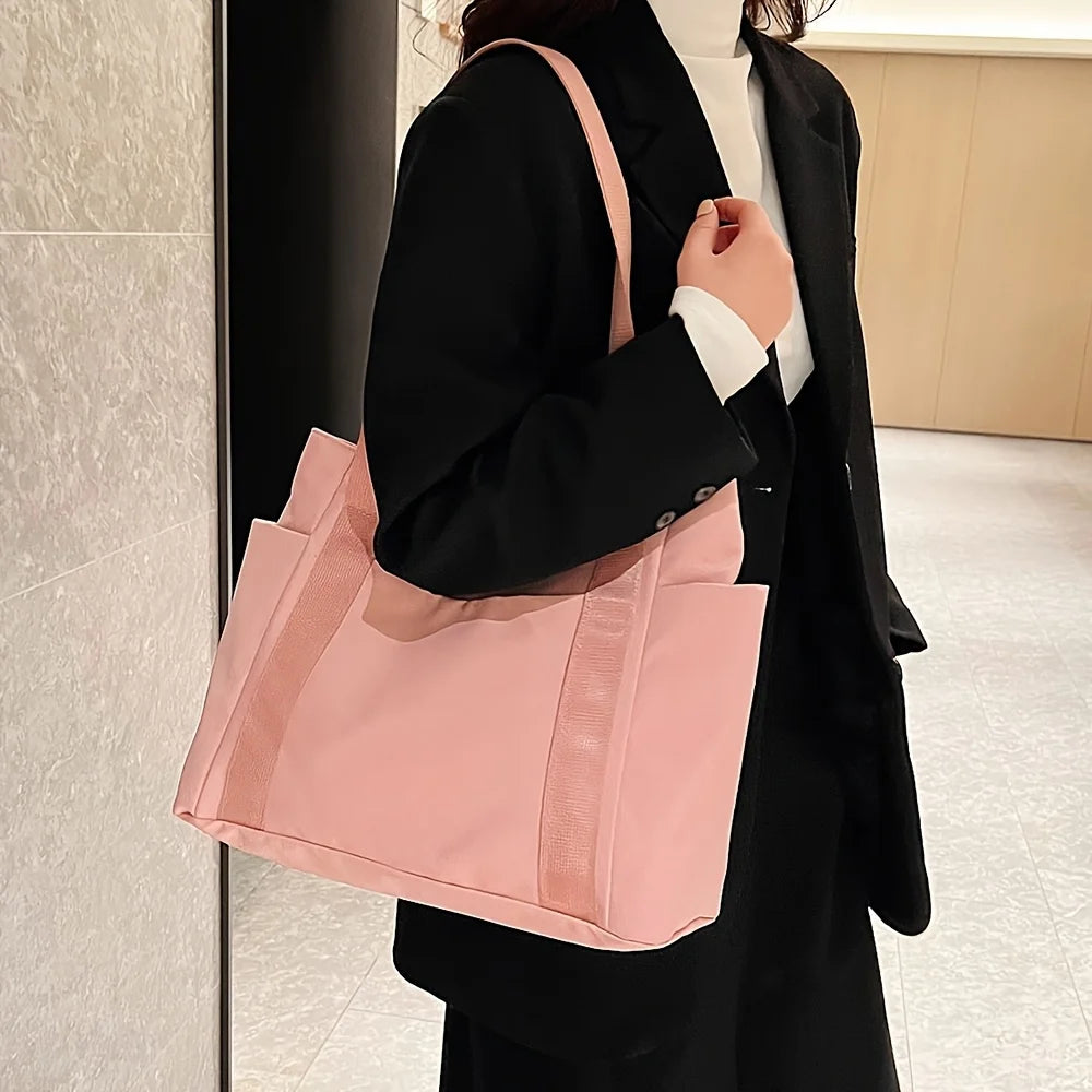 Large Capacity Oxford Tote Bag for Women – Zip Closure