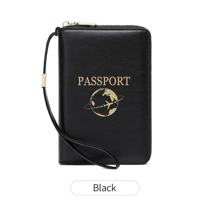 Multi-Functional Zipper Passport Holder Rfid Anti-Magnetic Passport Global Travel Storage Document