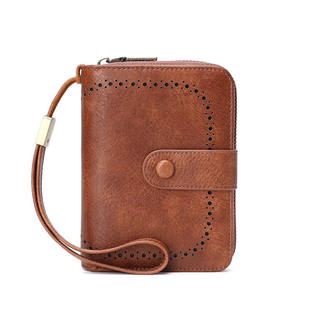 Rfid Anti-Theft Brush Ladies Purse Oil Wax Leather Organ Card Bag European American Retro