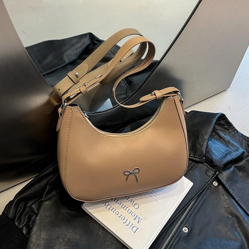 Bow-Detail Crossbody Bag – Women's Minimalist Shoulder Purse