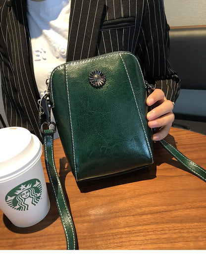 Vertical Square Spliced Commuting Single-Shoulder Bag Women