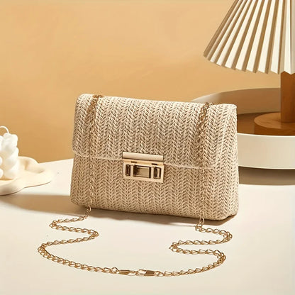 Multi-Functional Crossbody Bag Women S Elegant Woven Straw Shoulder Bags Casual Wallets Minimalist