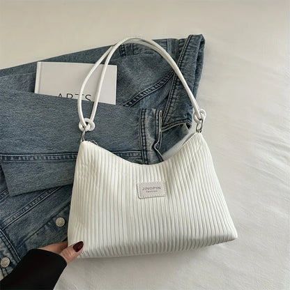 Pleated Shoulder Bag – Lightweight Textured Underarm Tote