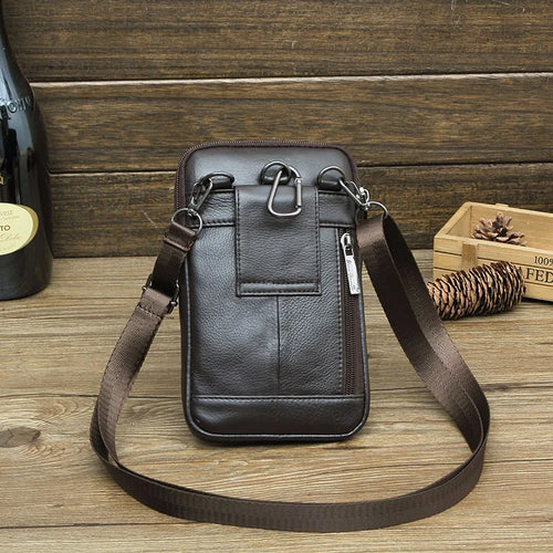 Men S Crossbody Bag Real Leather Belt Mobile Phone Waist Cowhide Shoulder 7